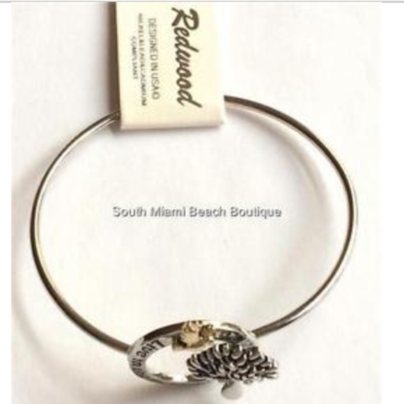 Tree of Life Bracelet Bangle LIVE IN THE MOMENT Message Celtic Silver Plated - Picture 9 of 12